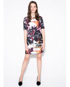 Mango Printed Shift Dress - Lyst
