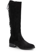 Donald J Pliner Lace-Back Suede Boots - Lyst