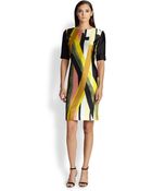 St. John Layer Print Silk & Wool Dress - Lyst