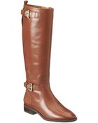 Nine West Bringit Leather Riding Boots - Lyst