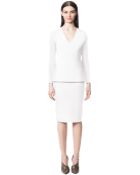 Narciso Rodriguez V Neck Peplum Knit Dress - Lyst