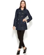 Calvin Klein Double-Breasted Belted Trench Coat - Lyst