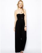 Asos Tall Bandeau Jumpsuit With Wide Leg - Lyst
