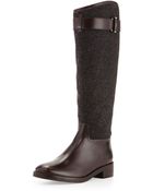 Tory Burch Grace Flannel & Leather Riding Boot - Lyst