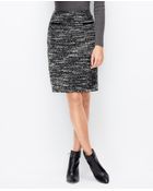 Ann Taylor Tall Faux Leather Pocket Tweed Skirt - Lyst