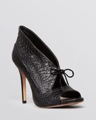 Pour La Victoire Open Toe Platform Lace Up Booties - Vika High Heel - Lyst