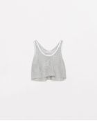 Zara Metallic Thread Crop Top - Lyst