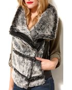 Akira Black Label Faux Fur Pleather Vest - Lyst
