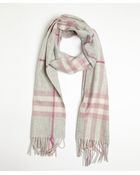 Burberry Grey And Pink Nova Check Cashmere Scarf - Lyst