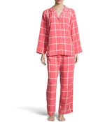 Natori Windowpane Notched Pajama Set - Lyst