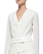 Donna Karan New York Wide Leather Contour Belt - Lyst