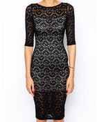 Tfnc Lace Body-Conscious Midi Dress - Lyst