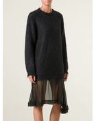 No 21 Sheer Panel Sweater Dress - Lyst