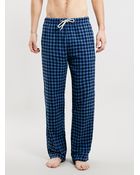 Topman Navy/Blue Mini Check Flannel Pyjama Bottoms - Lyst