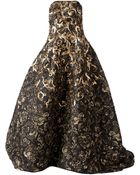 Oscar de la Renta Floral Brocade Evening Gown - Lyst