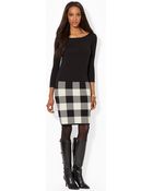 Lauren by Ralph Lauren Cotton Sweater Dress - Lyst
