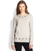 Equipment Shane Embellished Wool & Cashmere Sweater - Lyst