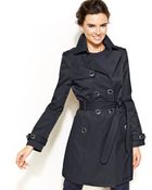 Inc International Concepts Faux-Leather-Trim Trench Coat - Lyst