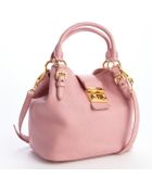 Miu Miu Pink Leather Convertible Top Handle Shoulder Bag - Lyst