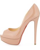 Christian Louboutin Lady Peep Patent Red Sole Pump - Lyst