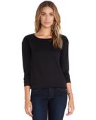 Michael Stars Long Sleeve Sweatshirt With Suede - Lyst
