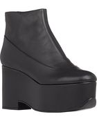 Jil Sander Navy Side-Zip Platform Wedge Boots - Lyst