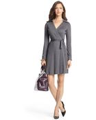 Diane von Furstenberg Collared Wool Knit Wrap Dress - Lyst