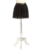 Jessica Simpson Lace Faux Leather Skater Skirt - Lyst