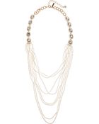 Oscar de la Renta Gold-Plated Faux Pearl Necklace - Lyst