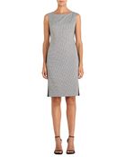 Jones New York Ponte Leather Piped Sheath Dress - Lyst