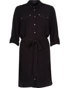 River Island Black Loose Shirt Dress - Lyst