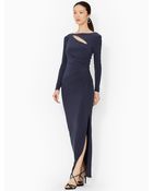 Lauren by Ralph Lauren Cutout Long-Sleeved Gown - Lyst