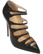 Christian Louboutin Black Leather 'Viennana 120' Strappy Ankle Boots - Lyst