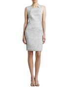 J. Mendel Sleeveless Tweed Sheath Dress - Lyst