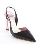 Dior Black And Pink Leather Slingback Pumps - Lyst