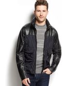 Michael Kors Leather Combo Bomber Jacket - Lyst