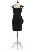 Xscape Draped Jersey Cocktail Dress - Lyst