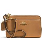 Coach Double Zip Wristlet In Leather - Lyst