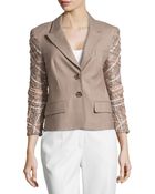 ESCADA Wool Jacket With Embellished Sleeves - Lyst