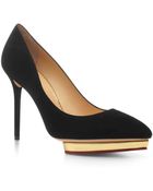Charlotte Olympia Debbie Suede Platform Pumps - Lyst