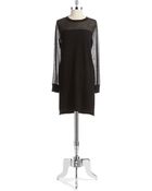DKNY Sheer Yoke Dress - Lyst