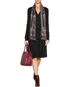 Jil Sander Navy Wool Blend Flared Skirt - Lyst
