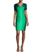 Halston Heritage Short-Sleeve Ruched Ombre Dress - Lyst