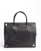 Valentino Black Calfskin Studded Large Tote - Lyst