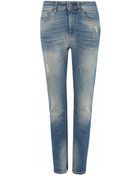 Selected /femme Distressed Blue Vilia Vintage Jeans - Lyst