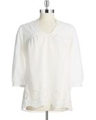 Vintage America Eyelet Peasant Top - Lyst