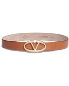 Valentino Logo Buckle Leather Belt - Lyst