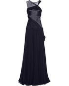 Prabal Gurung Draped Silksatin and Chiffon Gown - Lyst