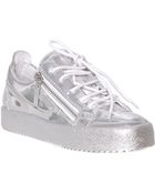 Giuseppe Zanotti Laminated Leather Sneakers With Zipper - Lyst