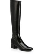 Saint Laurent Patent Leather Kneehigh Boots - Lyst